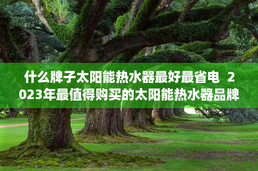 什么牌子太阳能热水器最好最省电  2023年最值得购买的太阳能热水器品牌盘点及选购指南