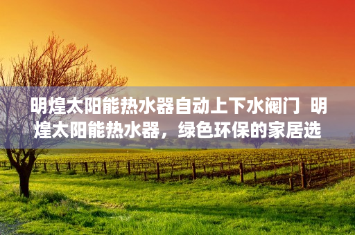 明煌太阳能热水器自动上下水阀门  明煌太阳能热水器，绿色环保的家居选择，节能减排的先行者