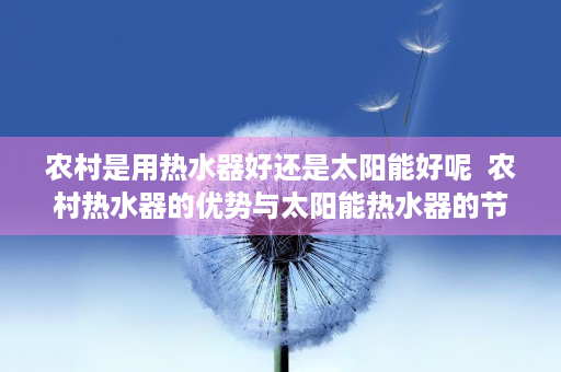 农村是用热水器好还是太阳能好呢  农村热水器的优势与太阳能热水器的节能环保，哪种更适合农村家庭？