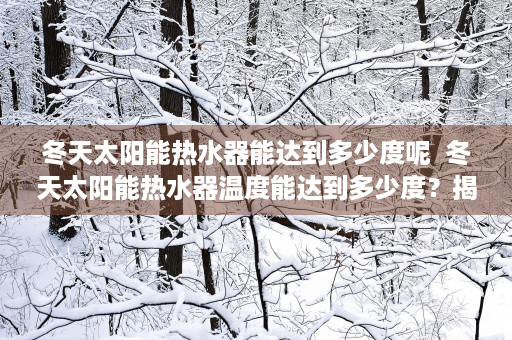 冬天太阳能热水器能达到多少度呢  冬天太阳能热水器温度能达到多少度？揭秘冬季太阳能热水器的使用效果