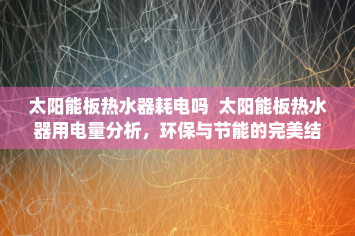 太阳能板热水器耗电吗  太阳能板热水器用电量分析，环保与节能的完美结合