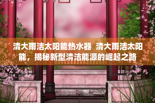 清大雨洁太阳能热水器  清大雨洁太阳能，揭秘新型清洁能源的崛起之路