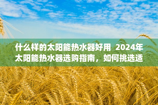 什么样的太阳能热水器好用  2024年太阳能热水器选购指南，如何挑选适合自己的高效节能热水设备