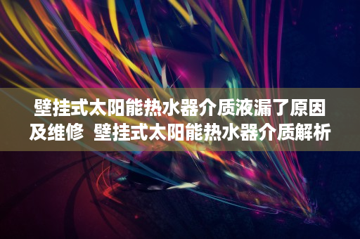壁挂式太阳能热水器介质液漏了原因及维修  壁挂式太阳能热水器介质解析，高效能环保节能的秘密武器