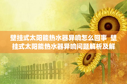 壁挂式太阳能热水器异响怎么回事  壁挂式太阳能热水器异响问题解析及解决方法