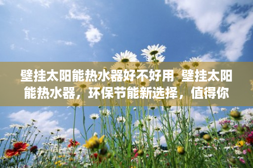 壁挂太阳能热水器好不好用  壁挂太阳能热水器，环保节能新选择，值得你了解的五大优势
