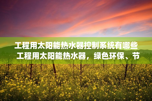 工程用太阳能热水器控制系统有哪些  工程用太阳能热水器，绿色环保、节能高效的清洁能源解决方案
