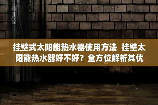 挂壁式太阳能热水器使用方法  挂壁太阳能热水器好不好？全方位解析其优缺点及选购指南