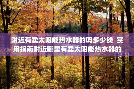 附近有卖太阳能热水器的吗多少钱  实用指南附近哪里有卖太阳能热水器的？品牌推荐及选购技巧！