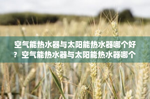 空气能热水器与太阳能热水器哪个好?  空气能热水器与太阳能热水器哪个好？全面对比，为你揭秘！